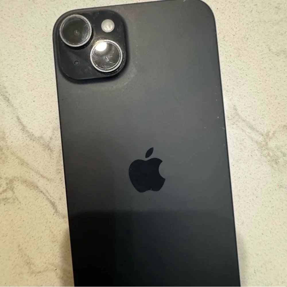 Apple iPhone Black Front with Blue and White Home Screen